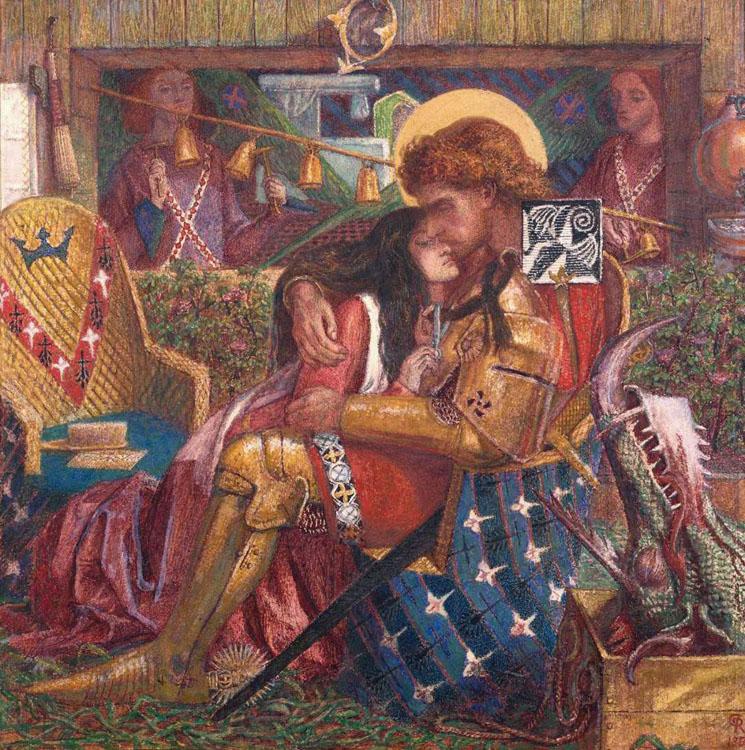 Dante Gabriel Rossetti The Weding of St George and the Princess Sabra (mk28) Norge oil painting art